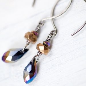 Tiny Black Sparkly Earrings NEW
